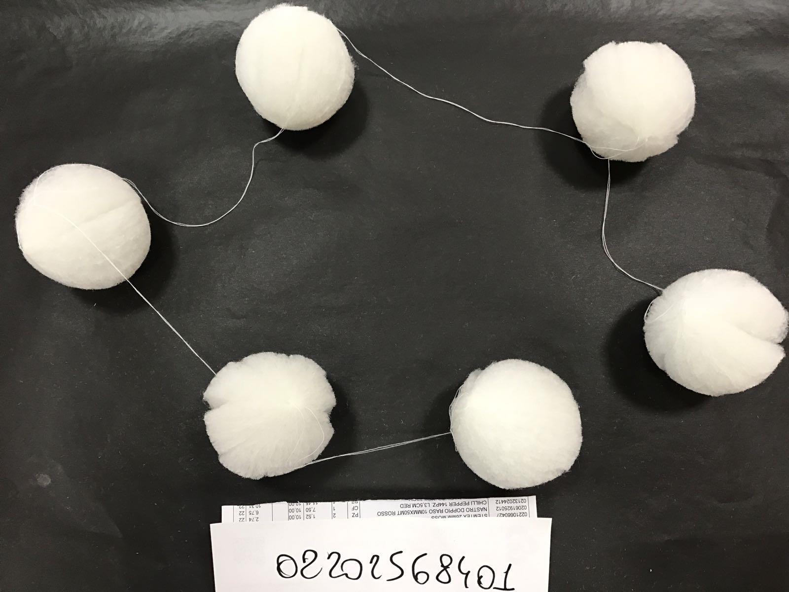 COLLANA PALLA NEVE 2PZ. L180CM. D8CM. WHITE