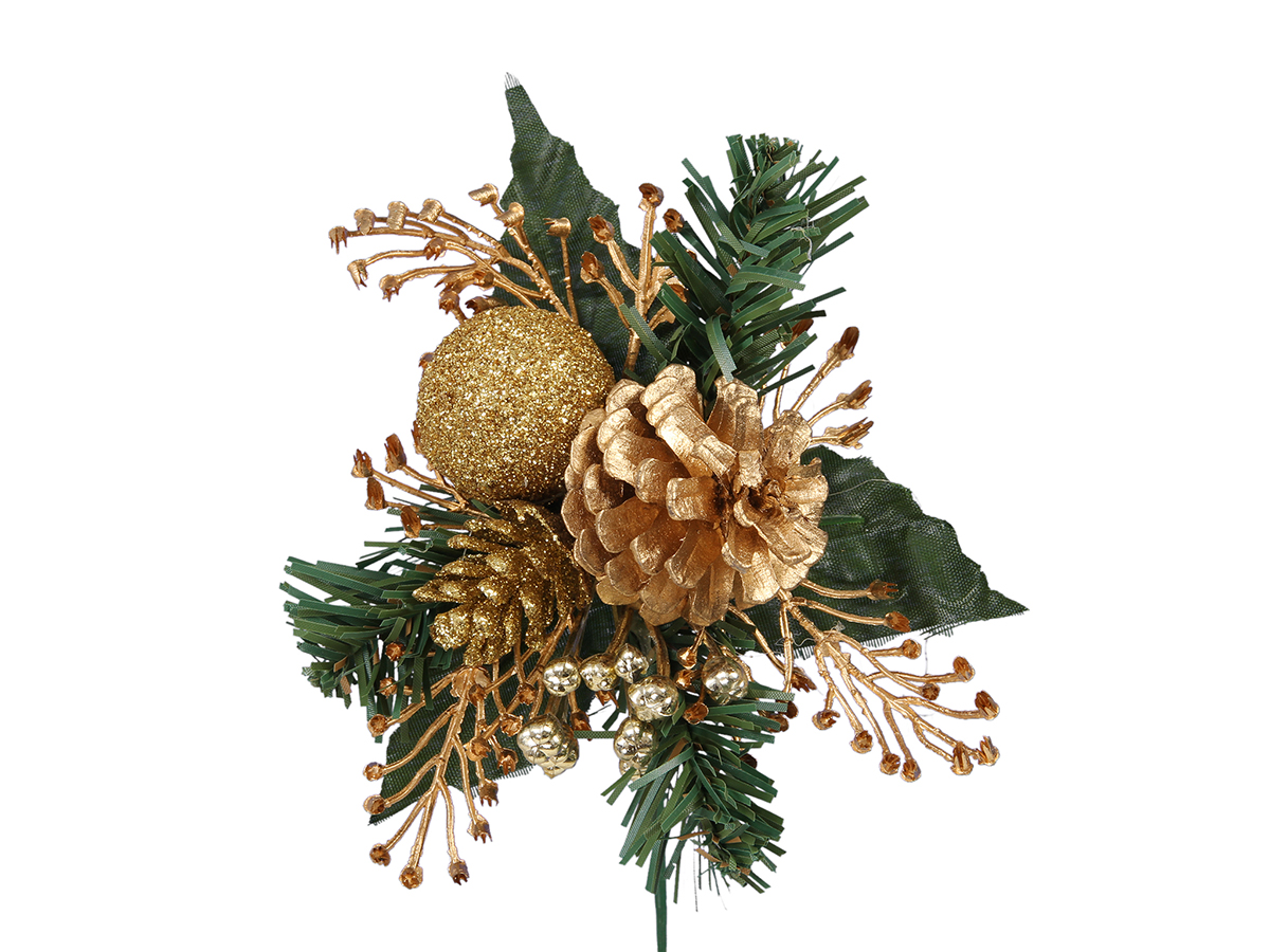 PICK DEC.PIGNA MELA 6PZ. D12CM. ORO