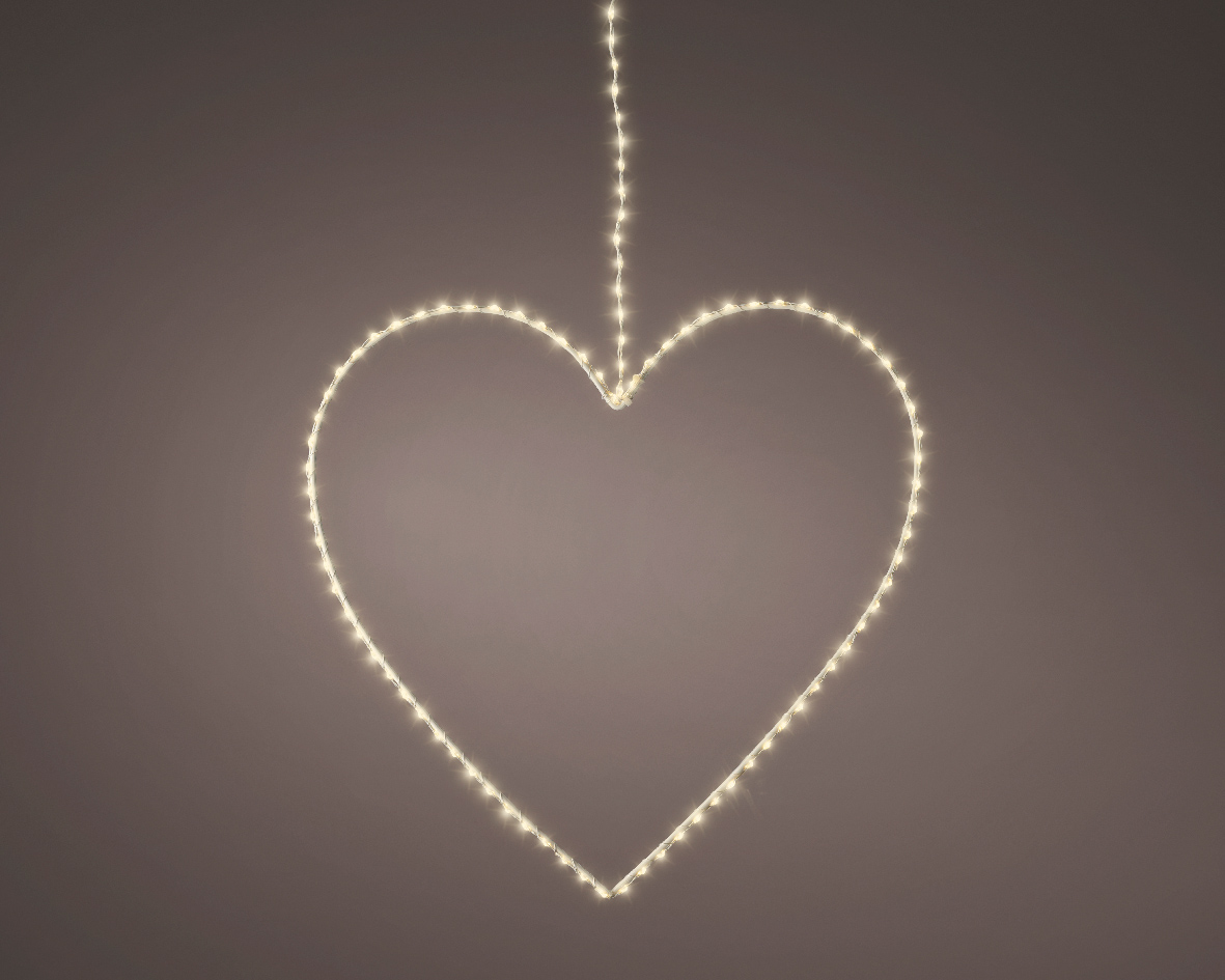CUORE MET. 120LED LUCE CALDA D38 L15CM. BIANCO
