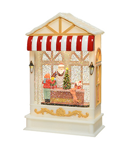 CASA NATALIZIA C/LED NEVE SUONA H25,5 B.