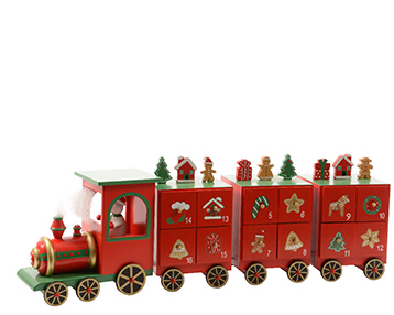 TRENINO DELL'AVVENTO 48X9,5X15CM. ROSSO