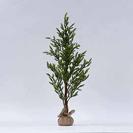 XMAS TREE W/JUTE BASE H120CM.GREEN