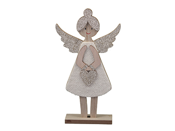 ANGELO DI LEGNO GLITTER 2PZ. H24CM.