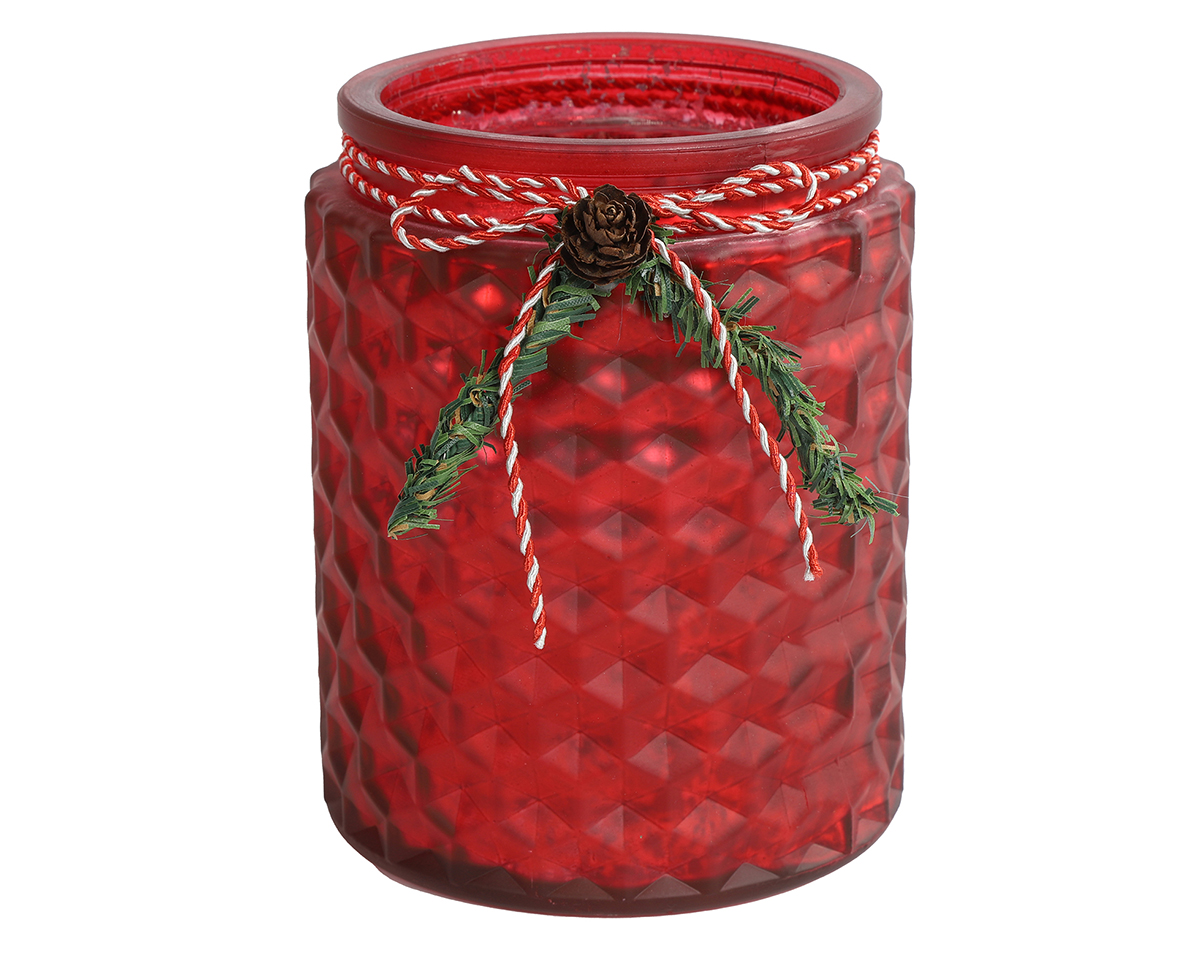 TEALIGHT MAYA D11 H14CM. ROSSO