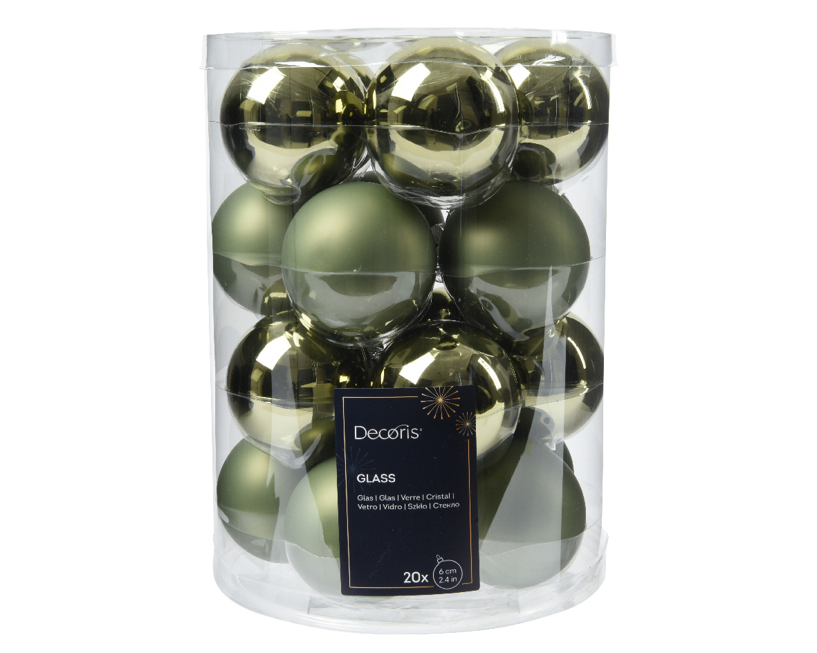 SFERE NATAL.D60MM. 20PZ. ROSEMARY GREEN COMBI