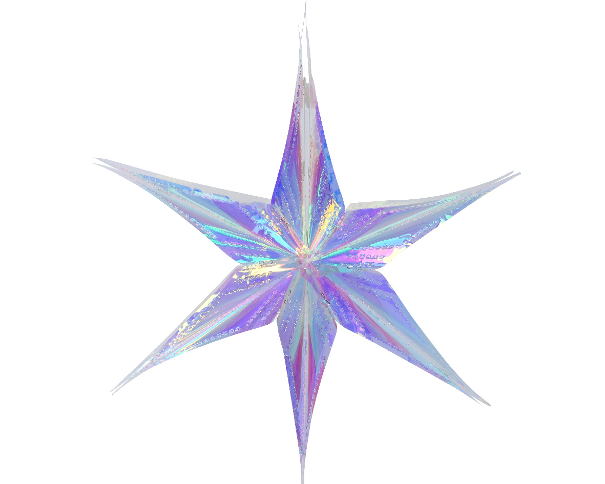 STELLA PLAST. 30X30CM. 2PZ. IRIDESCENTE