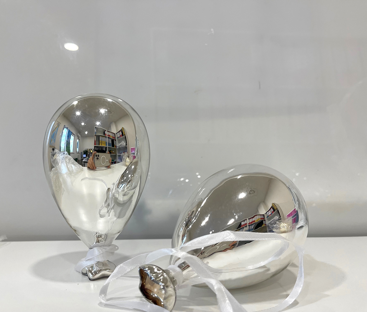 BALLON GLAS HANG. 2PZ.D9X15CM.SILVER