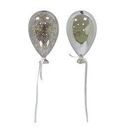 BALLON GLAS HANG. 2PZ.D9X15CM. PLATINO
