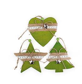 LANDHAUS 6PZ.H10CM. STELLA CUORE ALBERO VRD