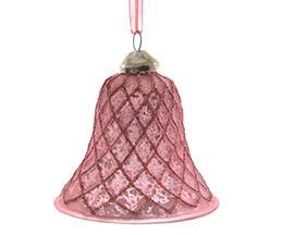 BELL W/DIAMOND 2PZ. D8CM.ANT.PINK