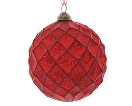 BAUBLE W/DIAMOND 3PZ. D8CM.RED