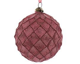 BAUBLE W/DIAMOND 3PZ. D8CM.ANT.PINK