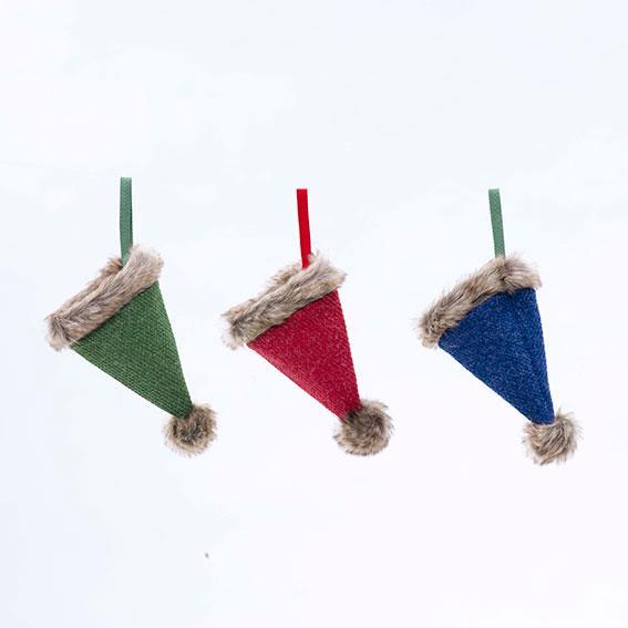 CAP SANTA CLAUS  3PZ.ASS. 18CM. --NETTO---------