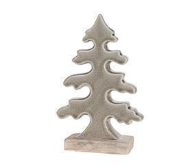CHRIST.TREE CERAM. 2PZ. 13,5X21CM.OLIVA