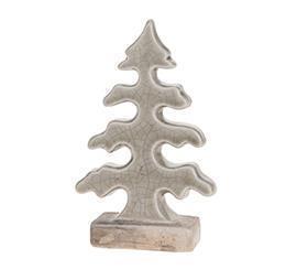 CHRIST.TREE CERAM. 2PZ. 10X16CM.OLIVA