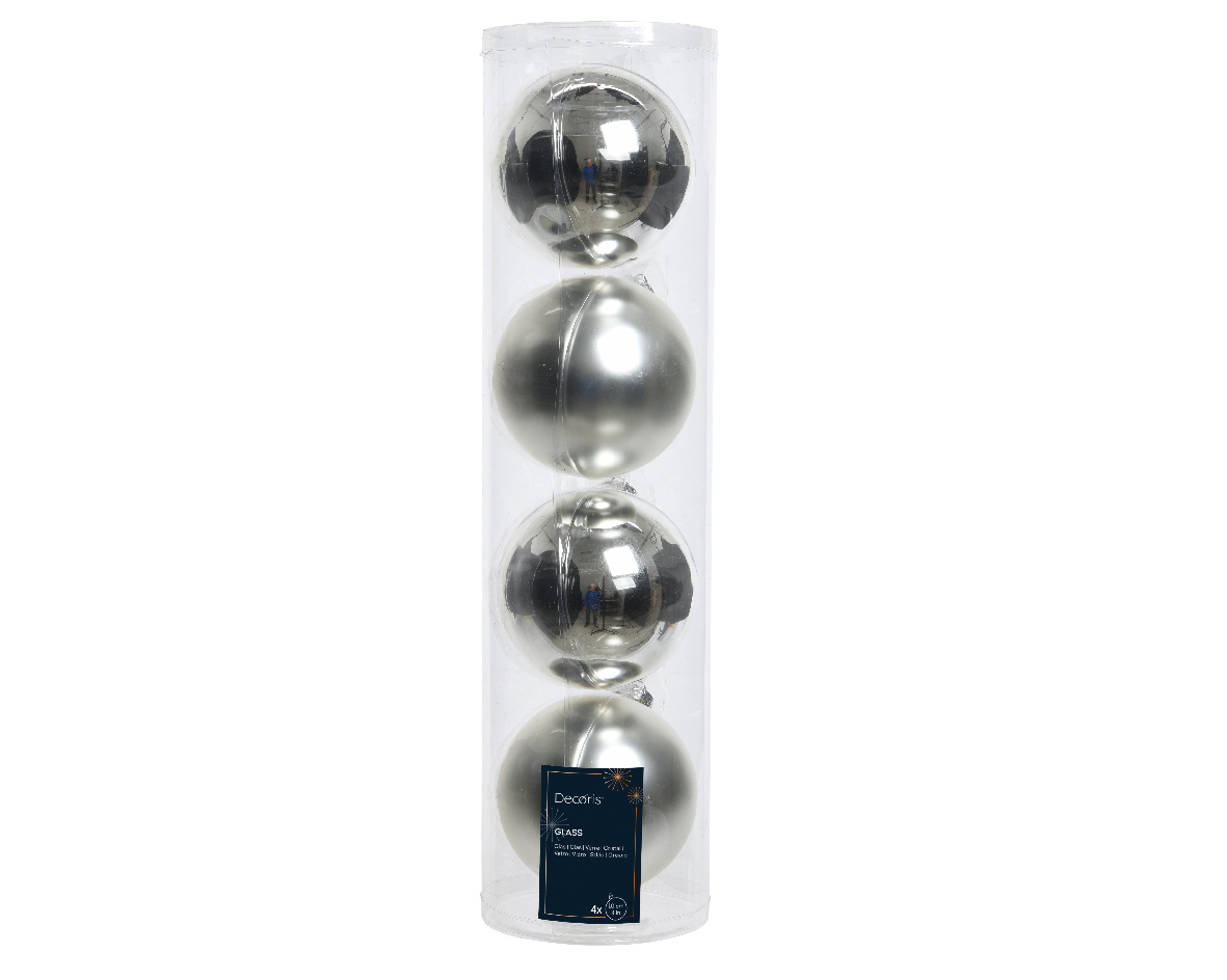 SFERE NATAL.D100MM. 4PZ. SILVER COMBI