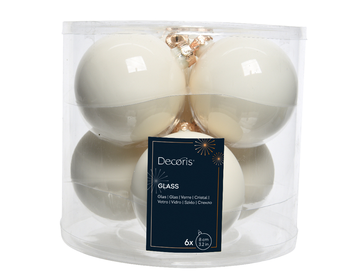 SFERE NATAL.D80MM. 6PZ. WOOL WHITE