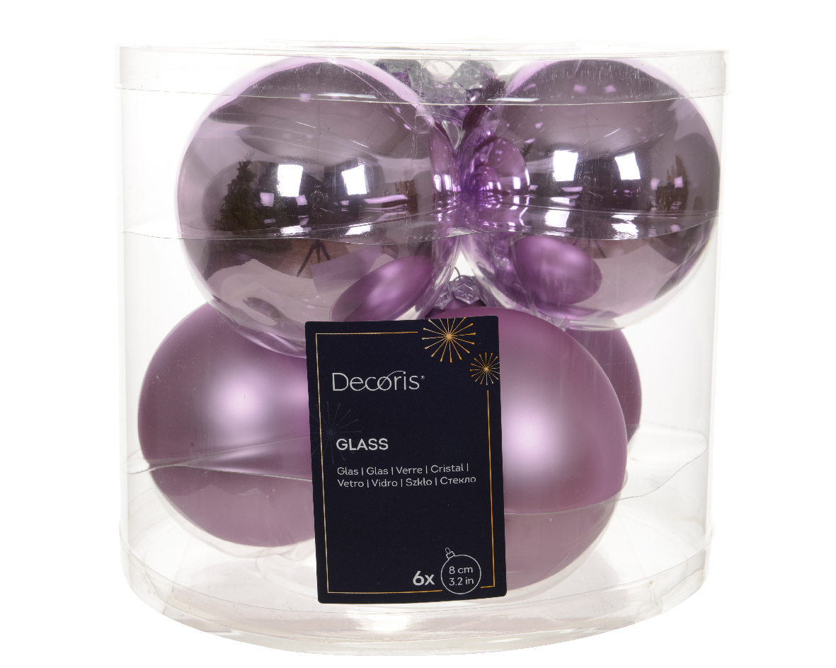 SFERE NATAL.D80MM. 6PZ. LILAC BREEZE