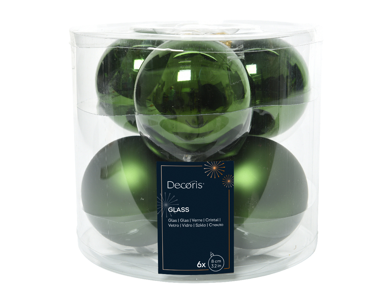 SFERE NATAL.D80MM. 6PZ. PINE GREEN