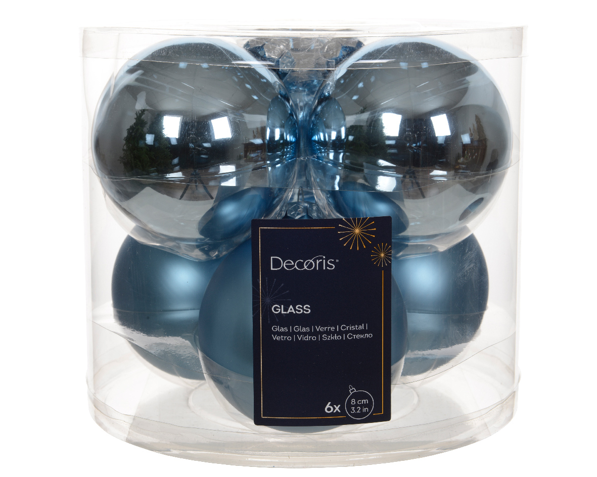 SFERE NATAL.D80MM. 6PZ. BLUE ICE