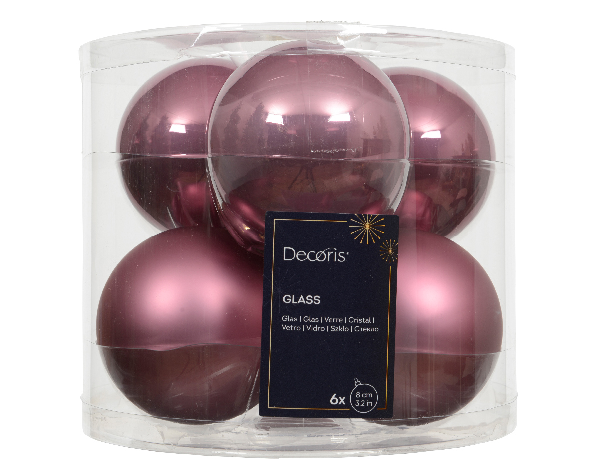 SFERE NATAL.D80MM. 6PZ. VINTAGE PINK