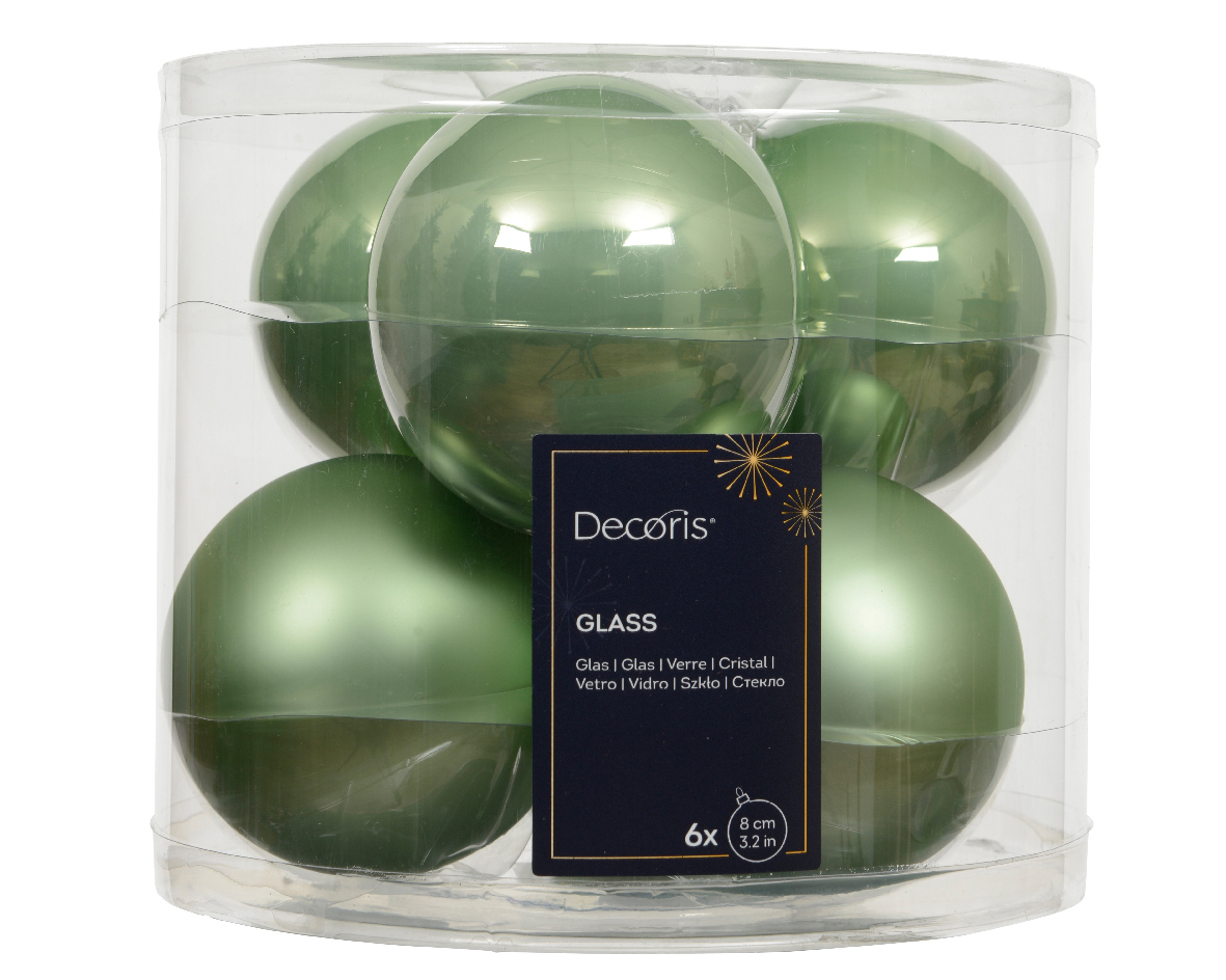 SFERE NATAL.D80MM. 6PZ. MATCHA GREEN