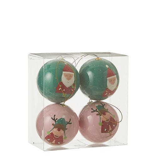 SFERE NATAL. D8CM. 4PZ.ASS. VRD/ROSA