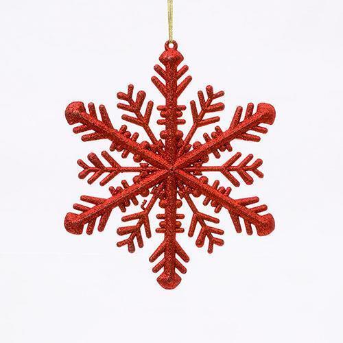 FIOCCO DI NEVE GLITT. 3PEZZI D31CM. ROSSO