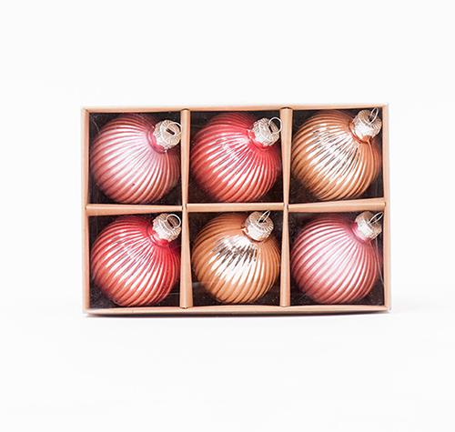 SFERE NATAL.STRIPE D6CM. 6PZ. ROSA