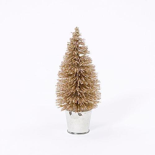 ALBERELLO GLITT.IN POT 3PZ. H16CM. ORO
