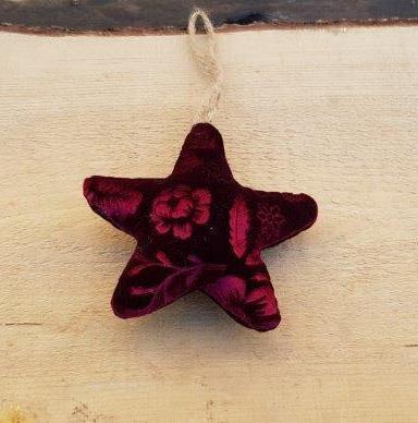 STELLA VELL.IMBOTTITA 4PZ. D13CM. BORDO'