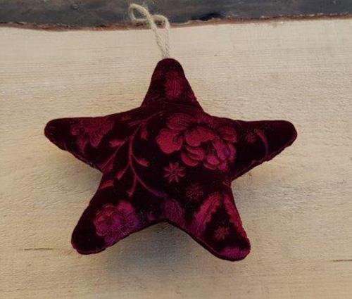 STELLA VELL.IMBOTTITA 2PZ. D18CM. BORDO'
