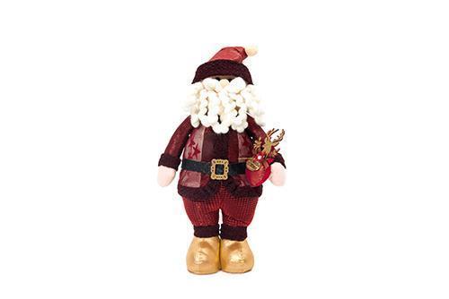 SANTA CLAUS STANDING FABRIC 52CM. BORDO'