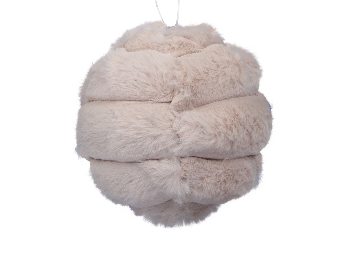 SFERA PELLICCIA D10CM. 3PZ BEIGE