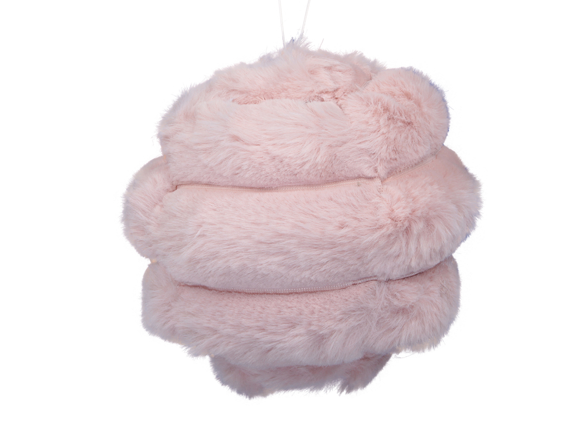 SFERA PELLICCIA D10CM. 3PZ ROSA