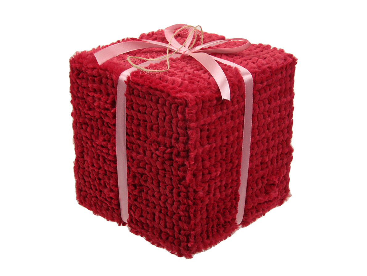 SCATOLA PELLICCIA 30X30 BORDEAUX --NETTO-----