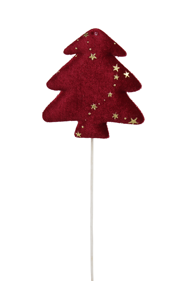 PICK PINO VELLUTO H9CM. 18PZ. BORDO
