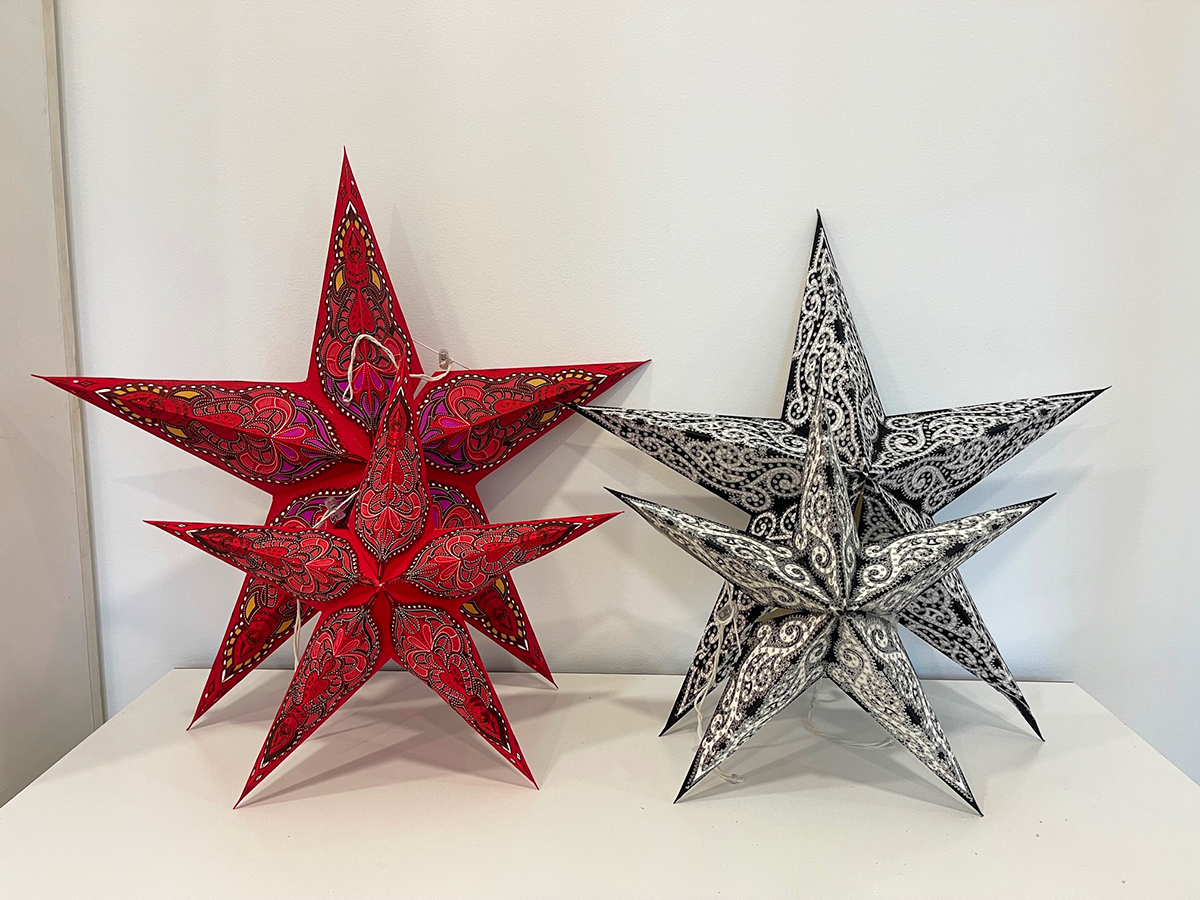 STELLA CARTA APP. D40-60CM. 4PZ. RED BL. --NETTO-------