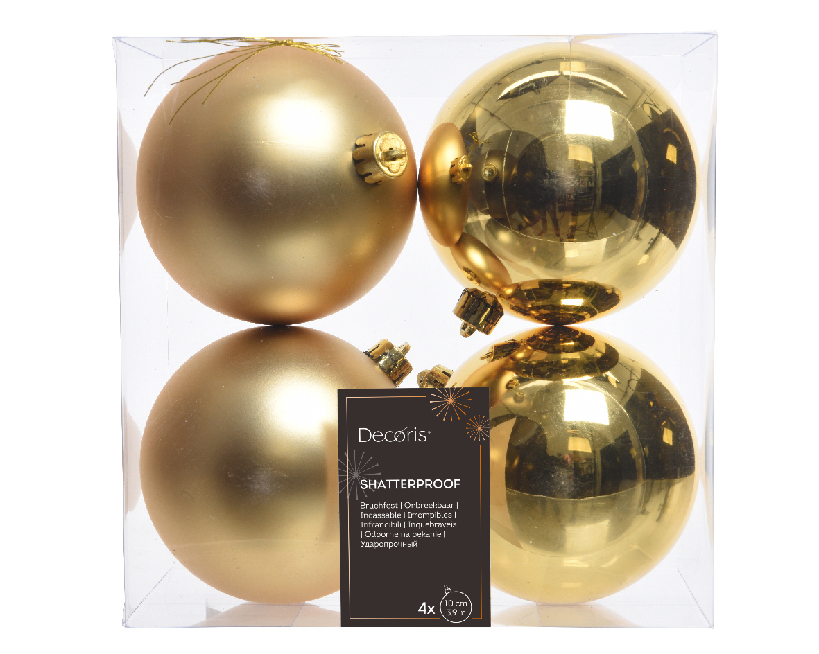 SFERE PLAST. D100MM. 4PZ. LT GOLD