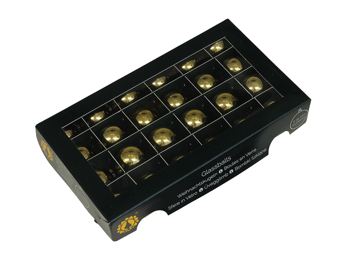 SFERE NATAL.D25MM. BOX24PZ. BRIGHT GOLD SH.