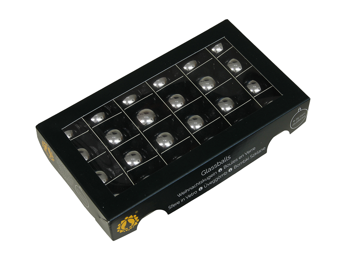 SFERE NATAL.D25MM. BOX24PZ. SILVER SH.