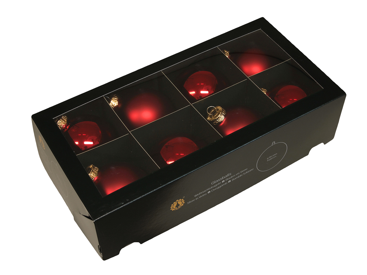 SFERE NATAL.D80MM. BOX8PZ. RED COMBI