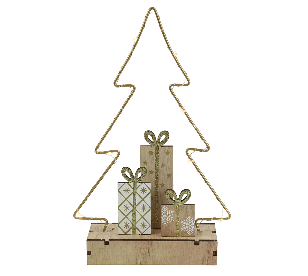 ALBERO C/PACCHETTINI E LED 18,5X6 H28CM.