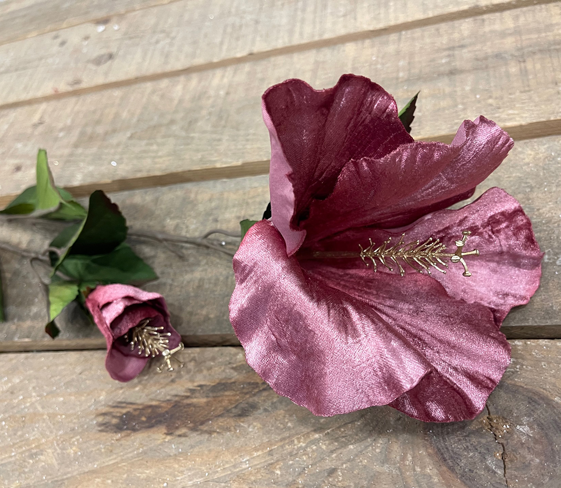 IBISCUS VELVET SPRAY X2 80CM. DK PINK