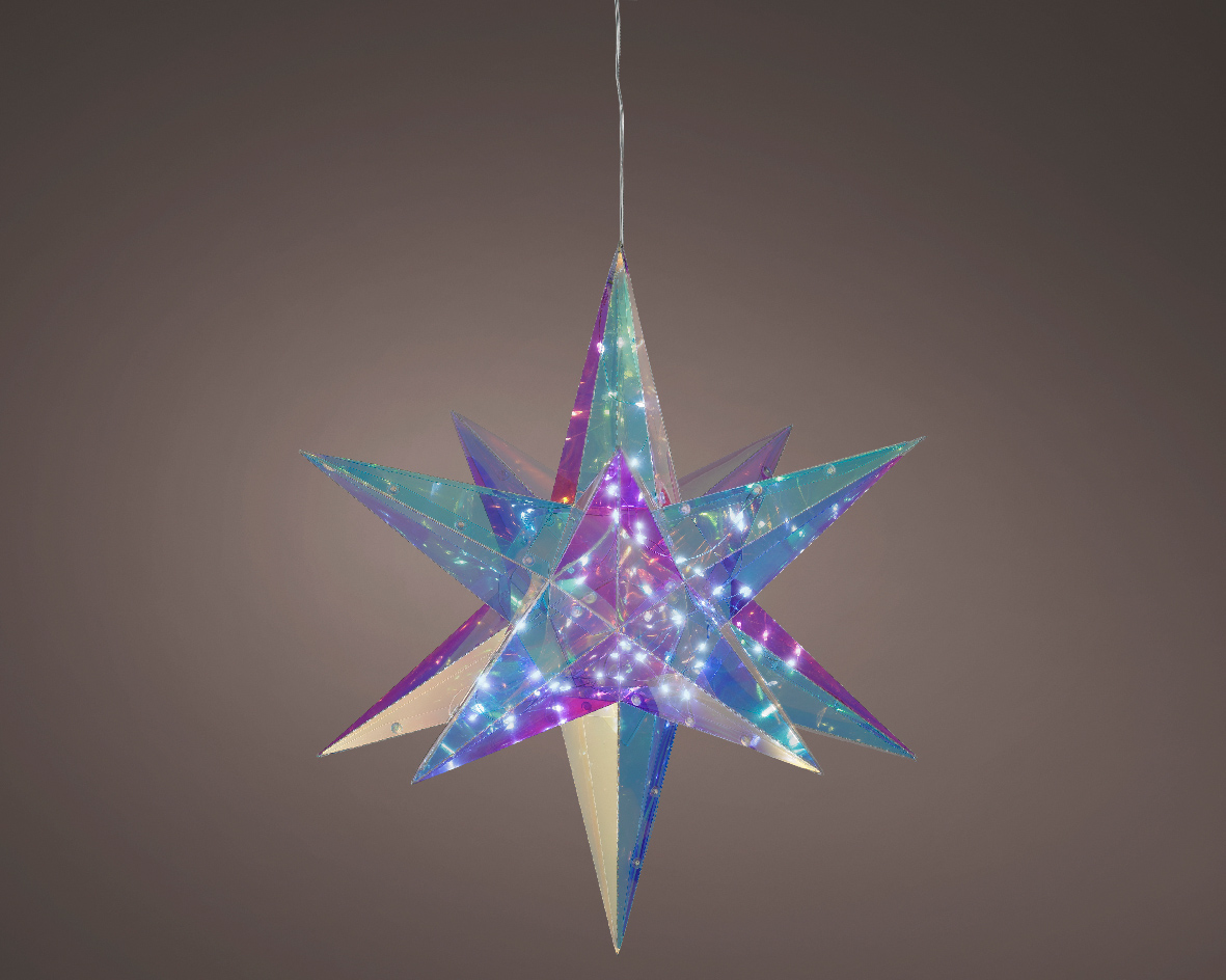 STELLA PET IRID.C/MICRO LED LUCE FREDDA 39X45 H40CM.
