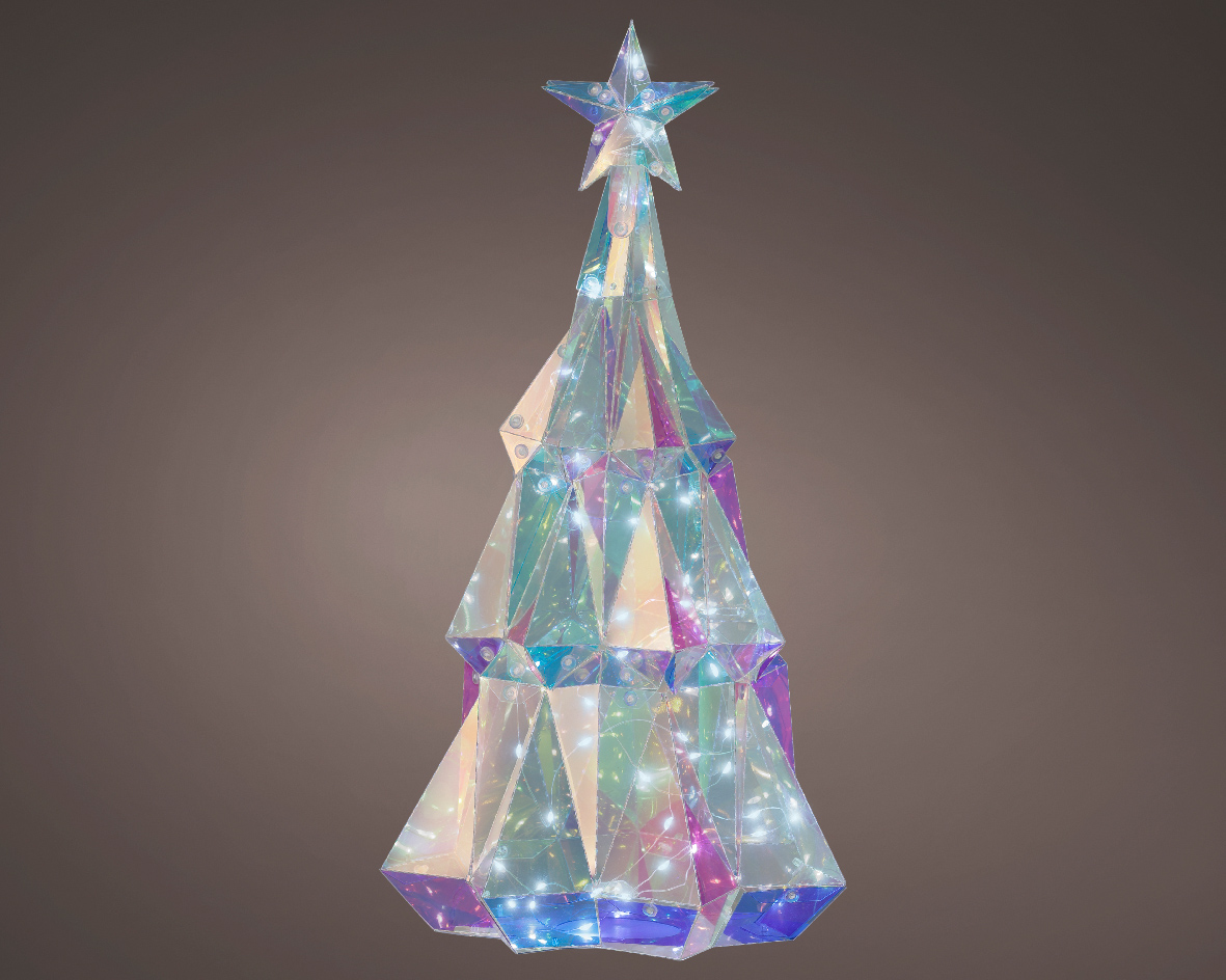 ALBERO PET IRIDESC. 40MICRO LED D24,5 H48CM.