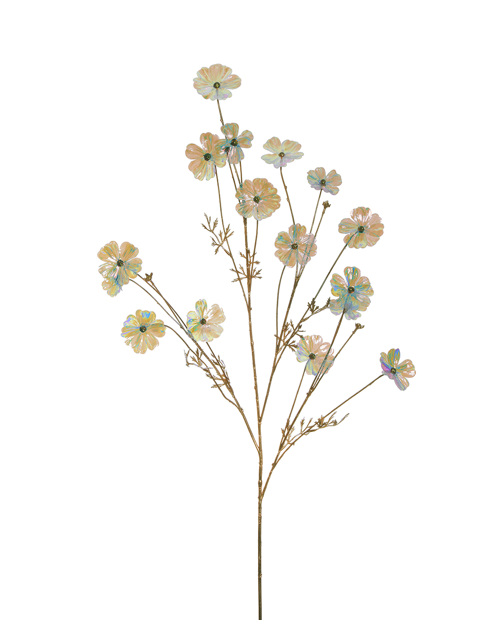 COSMOS STELO E FOGLIE ORO MET. 107CM. IRIDESC.