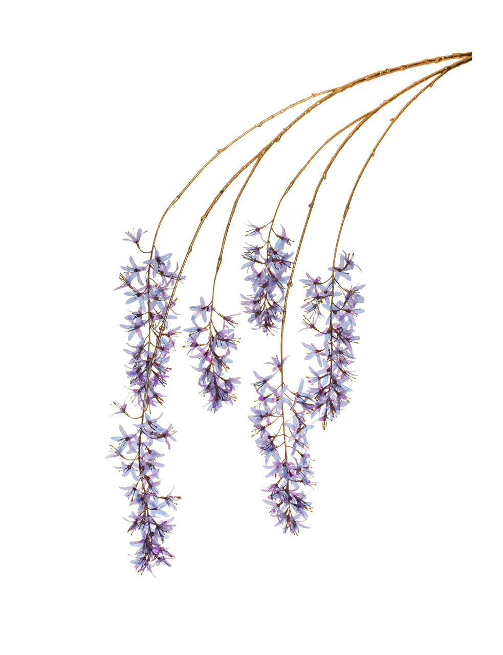 WISTERIA STELO E FOGLIE ORO MET. 133CM. IRIDIS. BDY