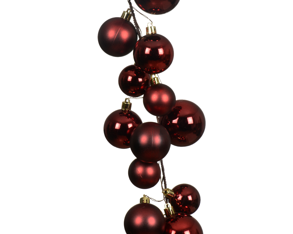 FESTONE DI PALLINE 10X10 H180CM. OXBLOOD