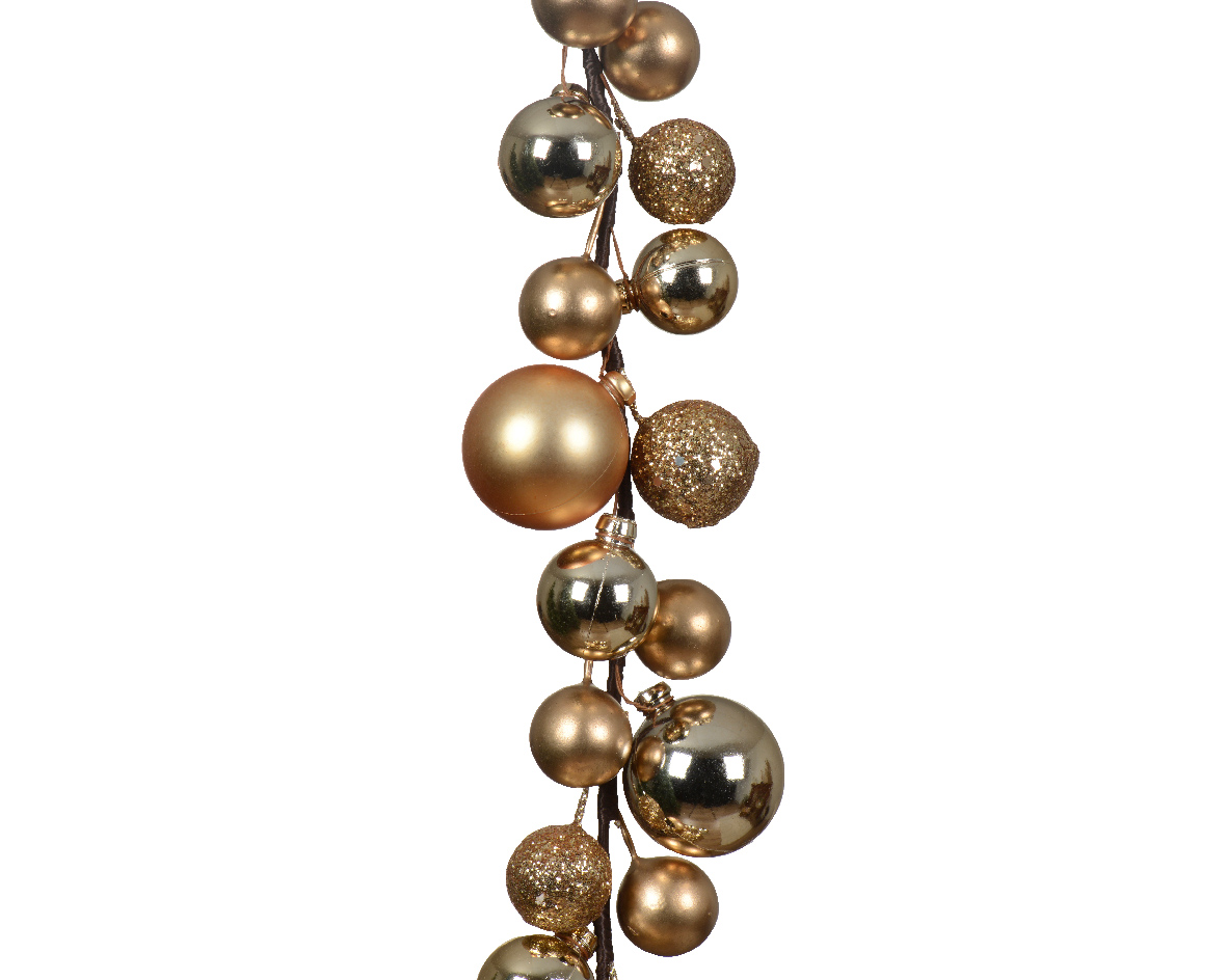 FESTONE DI PALLINE 6X6 H180CM. C/GLITT. ORO